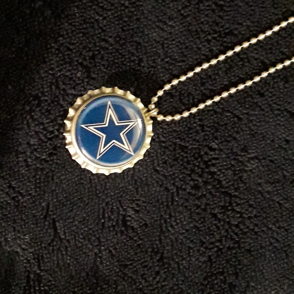 Dallas Cowboy Colors Bottlecap Star Necklace